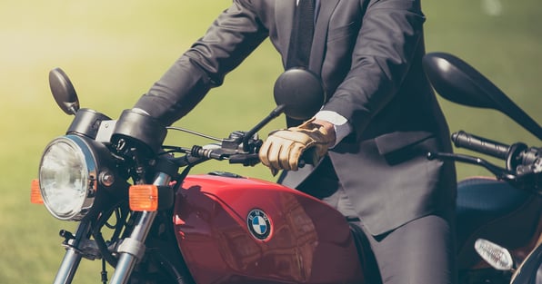 Man on motorcycle