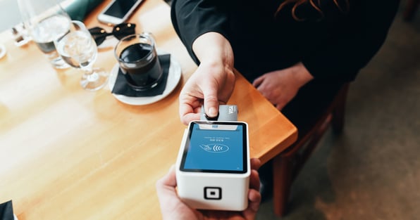 Someone using card reader