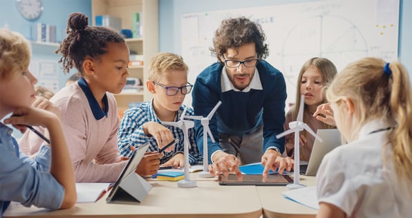 Teacher teaching kids