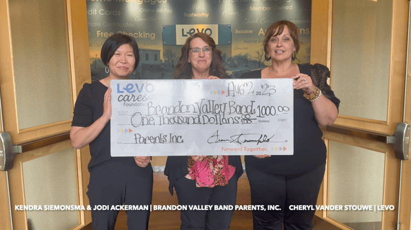Brandon Valley Band Parents Inc. Receive Donation