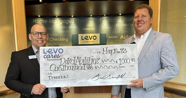 Dakotabilities Check Donation from Levo Credit Union