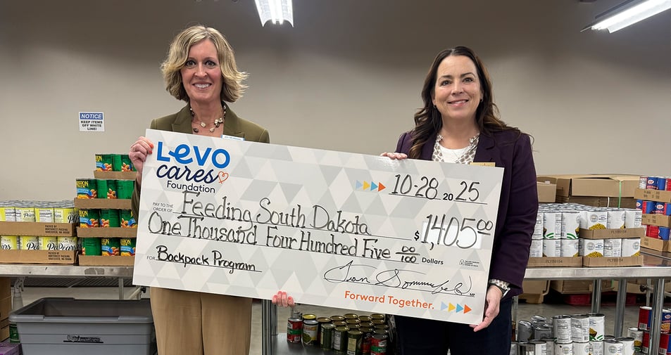 Feeding South Dakota Receives Donation from Levo
