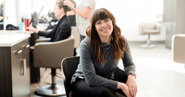 Woman sitting in chair