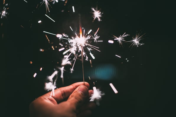 Someone holding sparkler